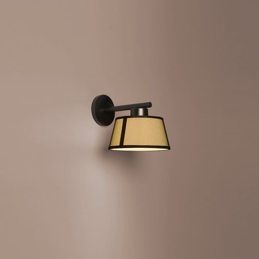 Lilly Wall Light Sand Black with Beige Fabric Shade