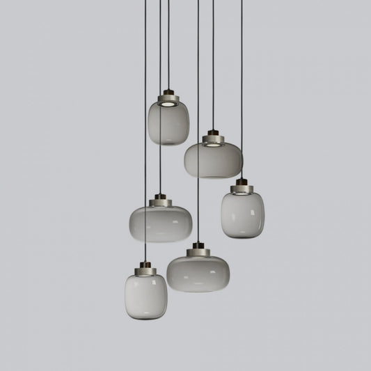 Legier 6-Light LED Pendant with Smoke Glass