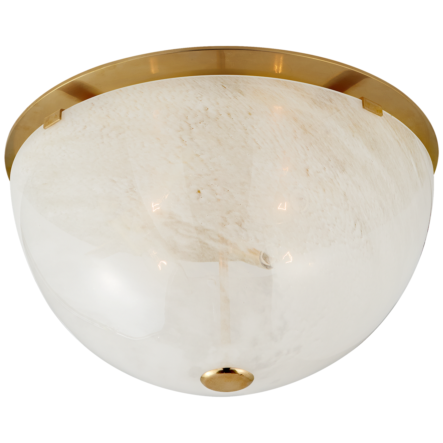 Serein Flush Mount with White Strie Glass