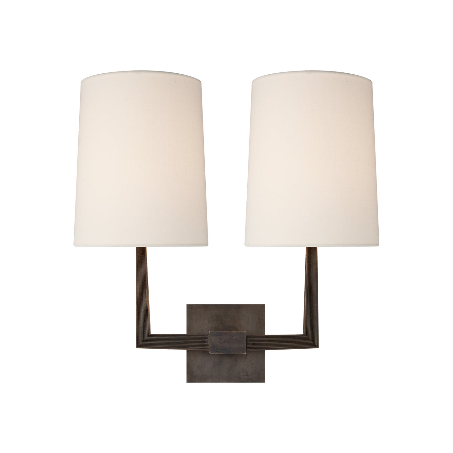 Ojai Large Double Sconce with Linen Shade