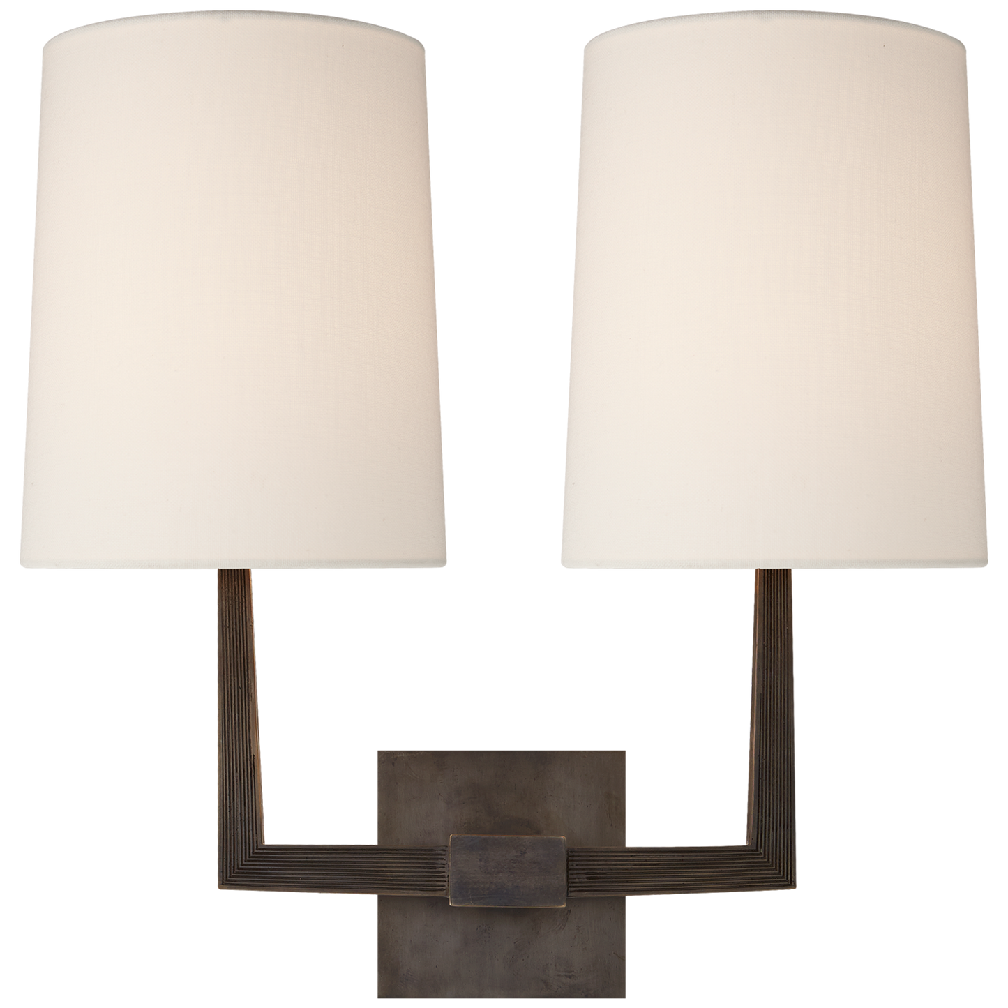 Ojai Large Double Sconce with Linen Shade