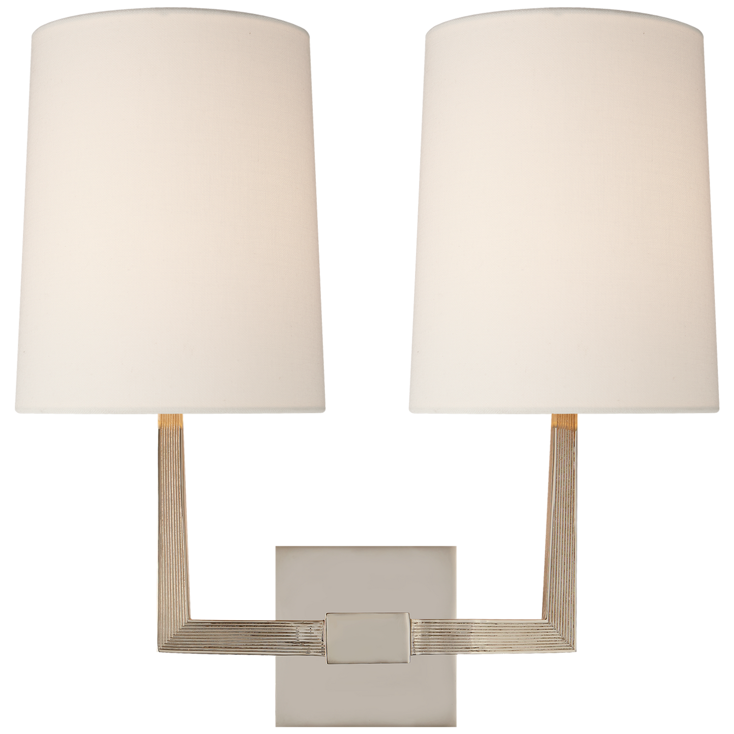 Ojai Large Double Sconce with Linen Shade