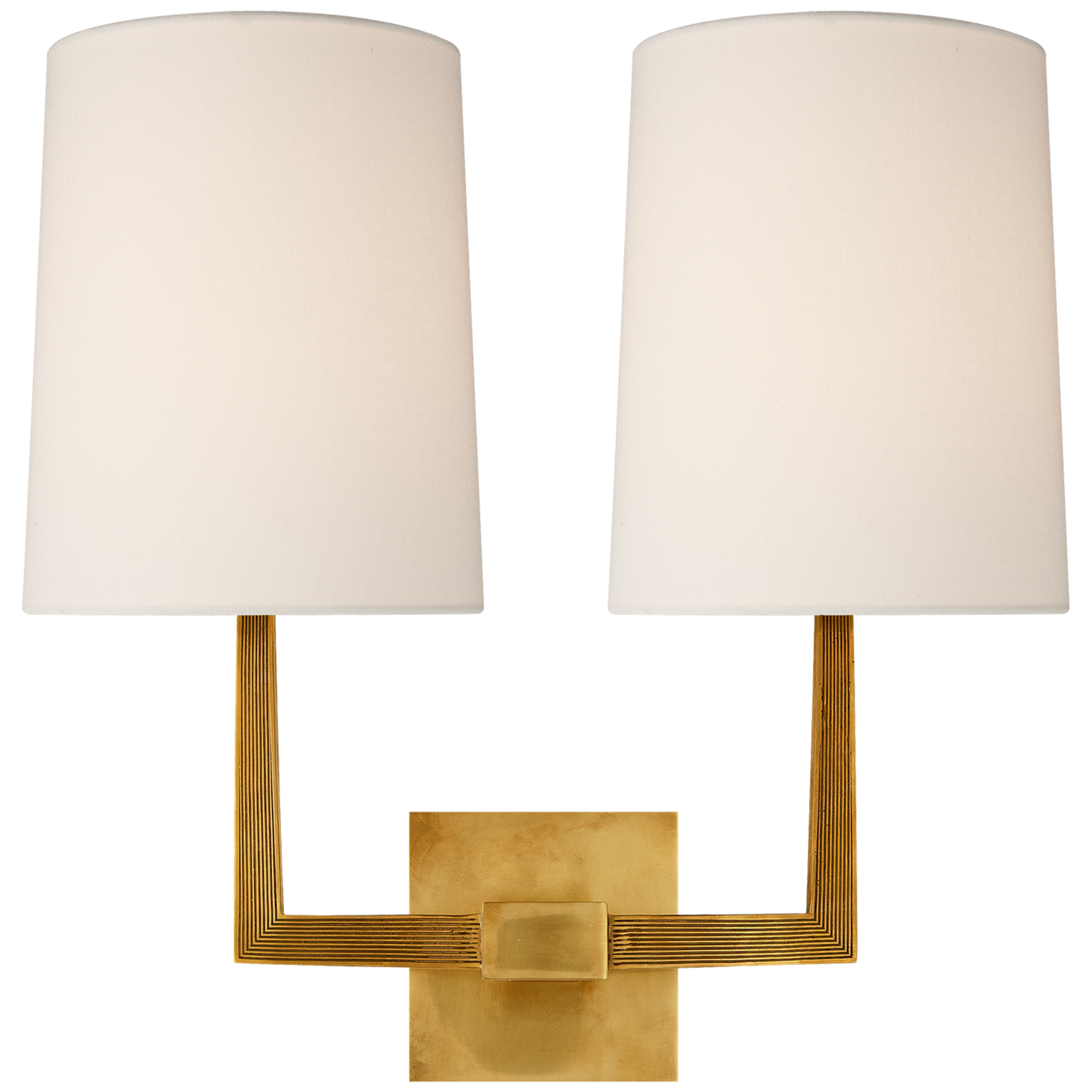 Ojai Large Double Sconce with Linen Shade