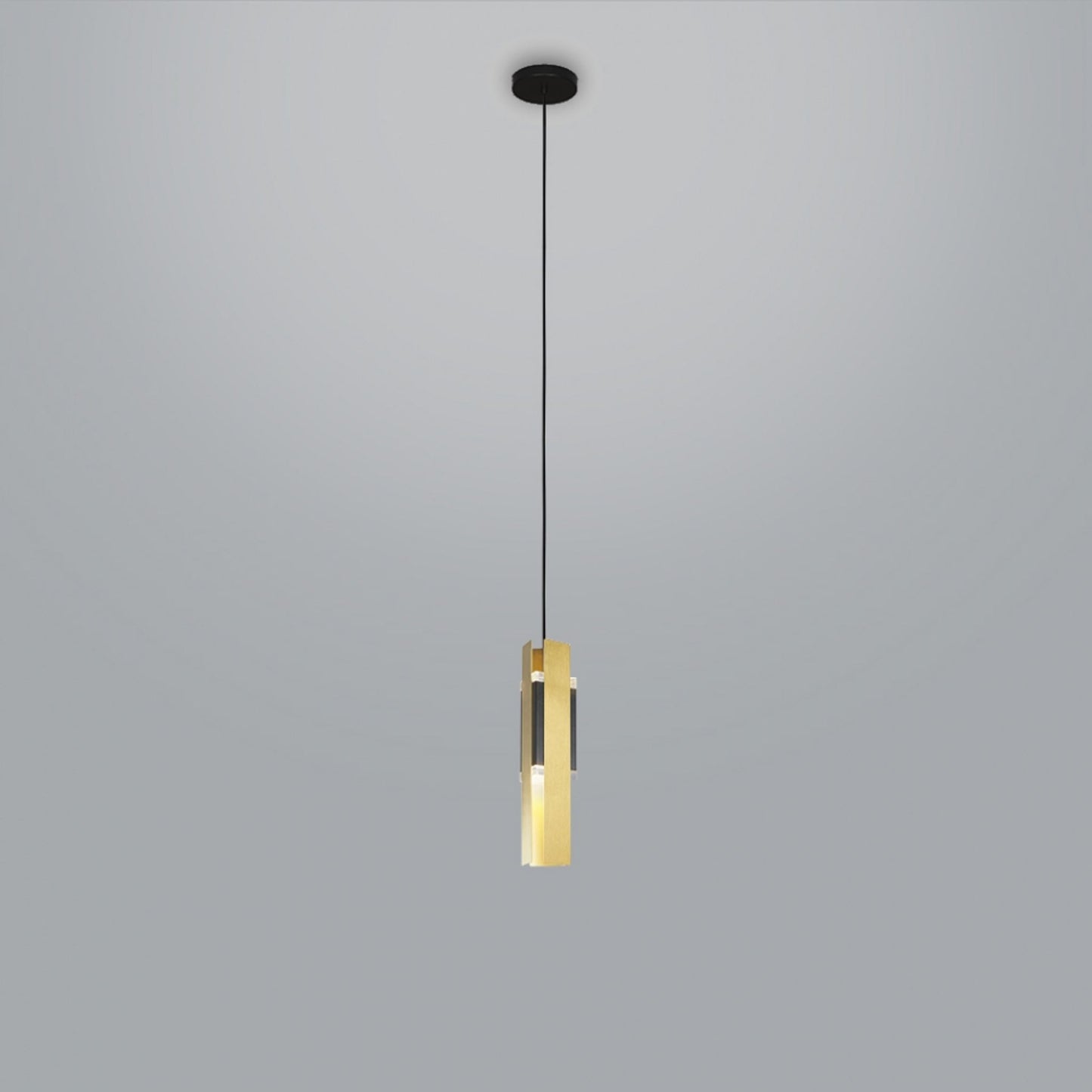 Excalibur Single LED Pendant Black & Brass