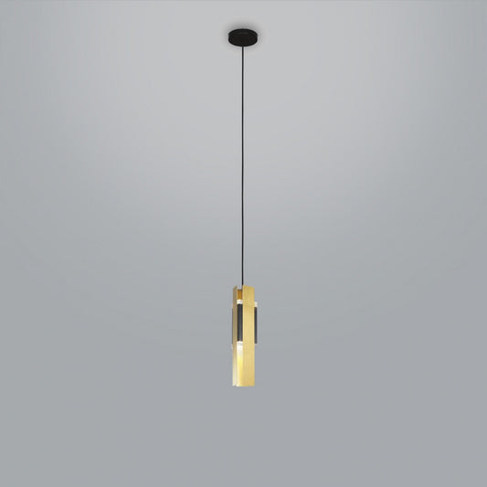 Excalibur Single LED Pendant Black & Brass