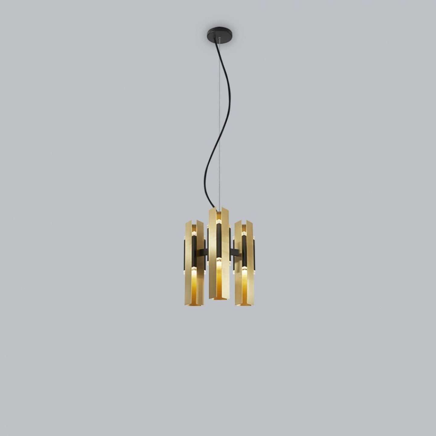 Excalibur 3-Light LED Pendant Black & Brass