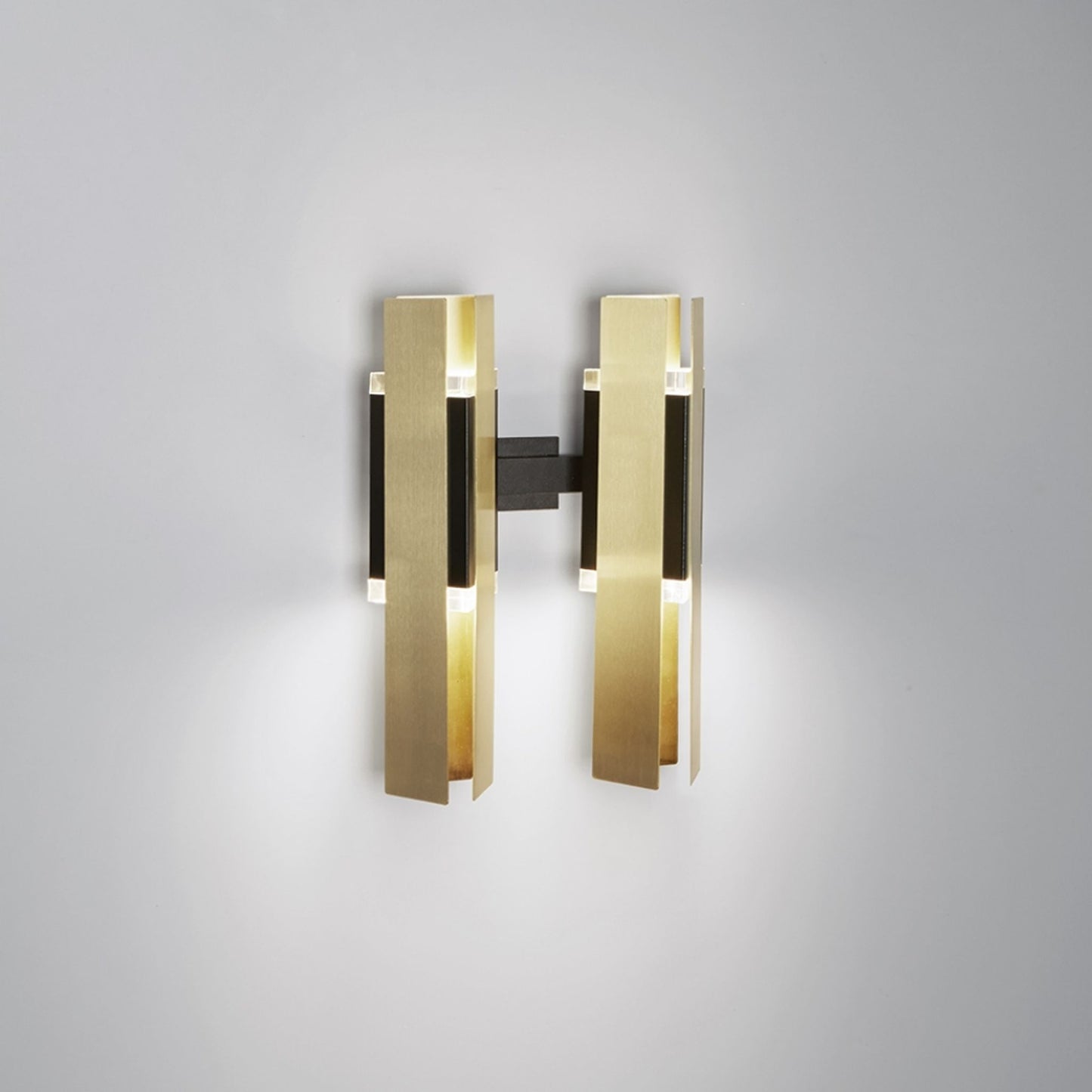 Excalibur Double Wall Light Black & Brass