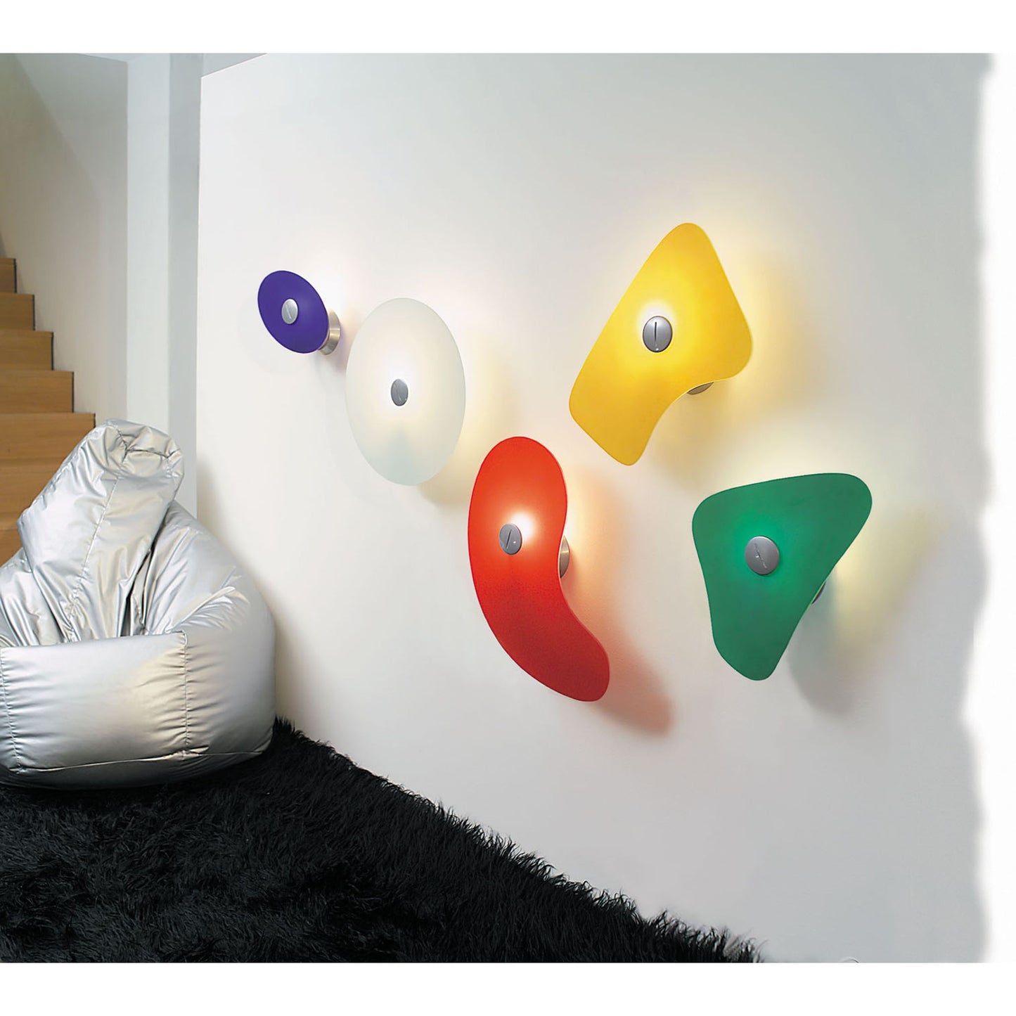 Bit 3 Glass Wall Light White