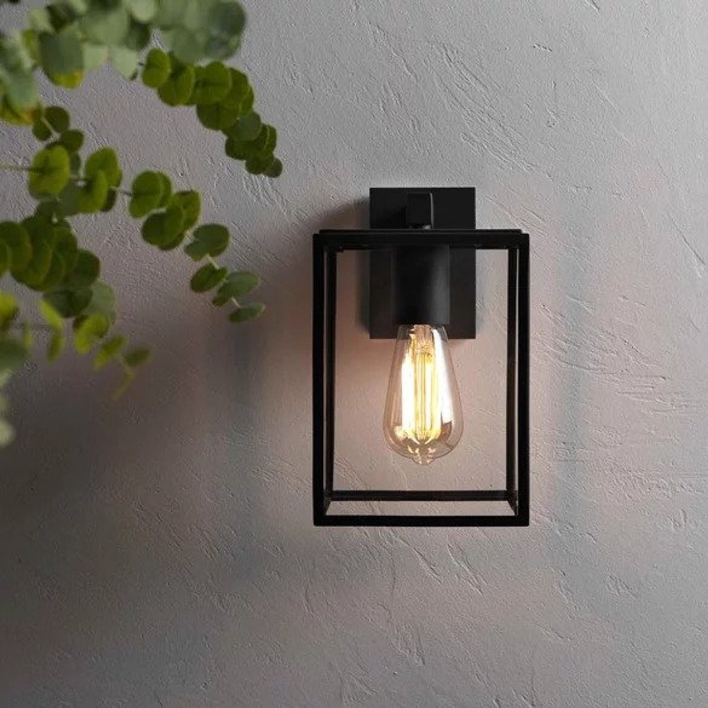 Box Lantern 270 Wall Light Black