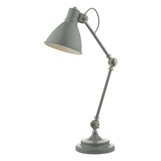 Eunice Adjustable Task Lamp Grey & Satin Nickel