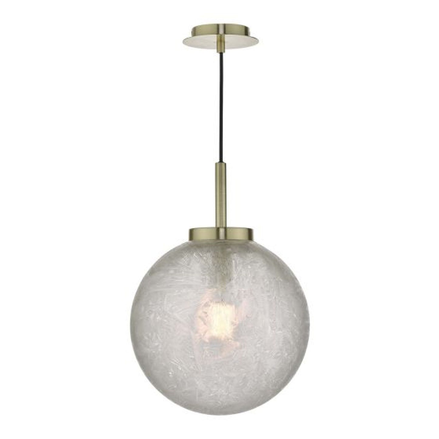 Avari 1-Light Pendant Satin Brass with Clear Frosted Glass