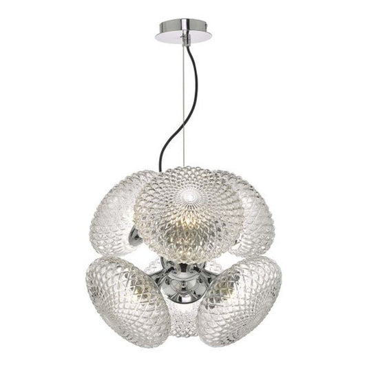 Bibiana 6-Light Pendant Polished Chrome with Clear Glass