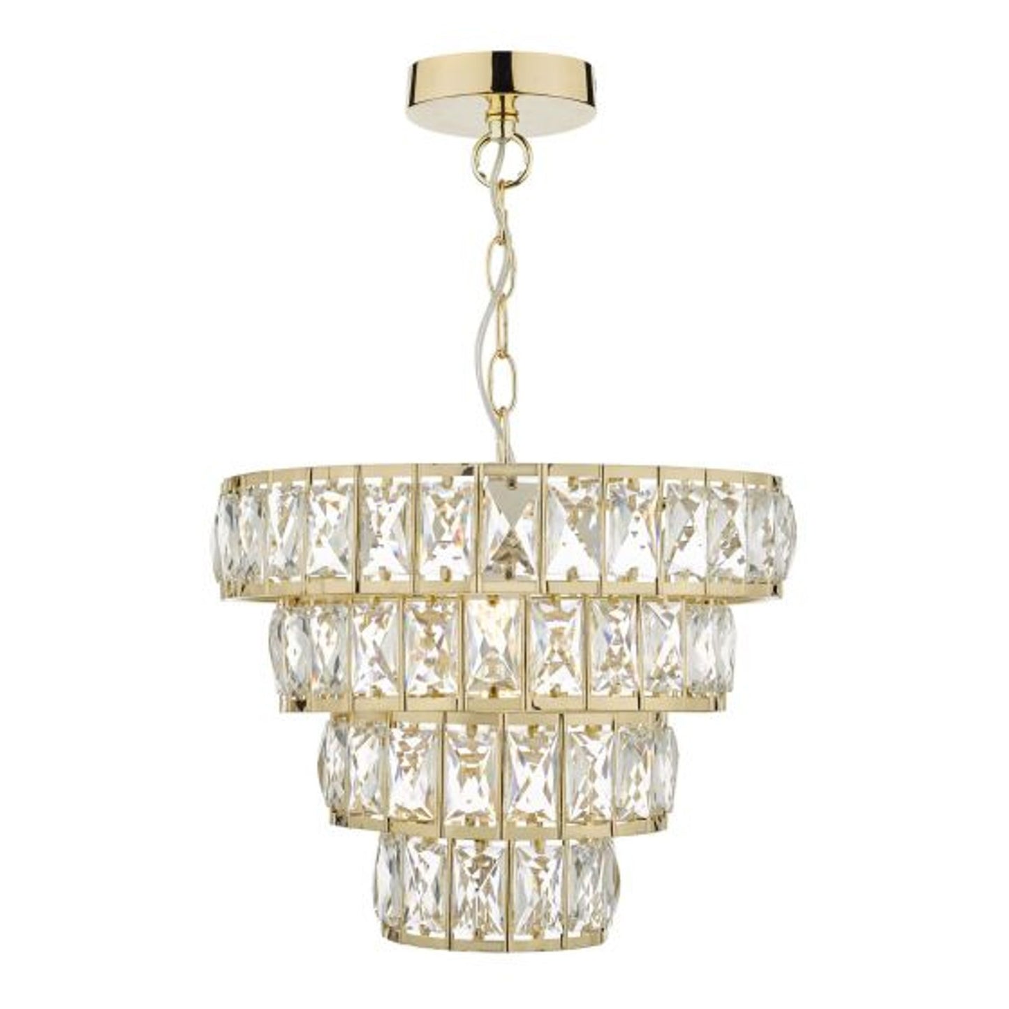 Cerys 1-Light 4 Tier Pendant Crystal & Gold