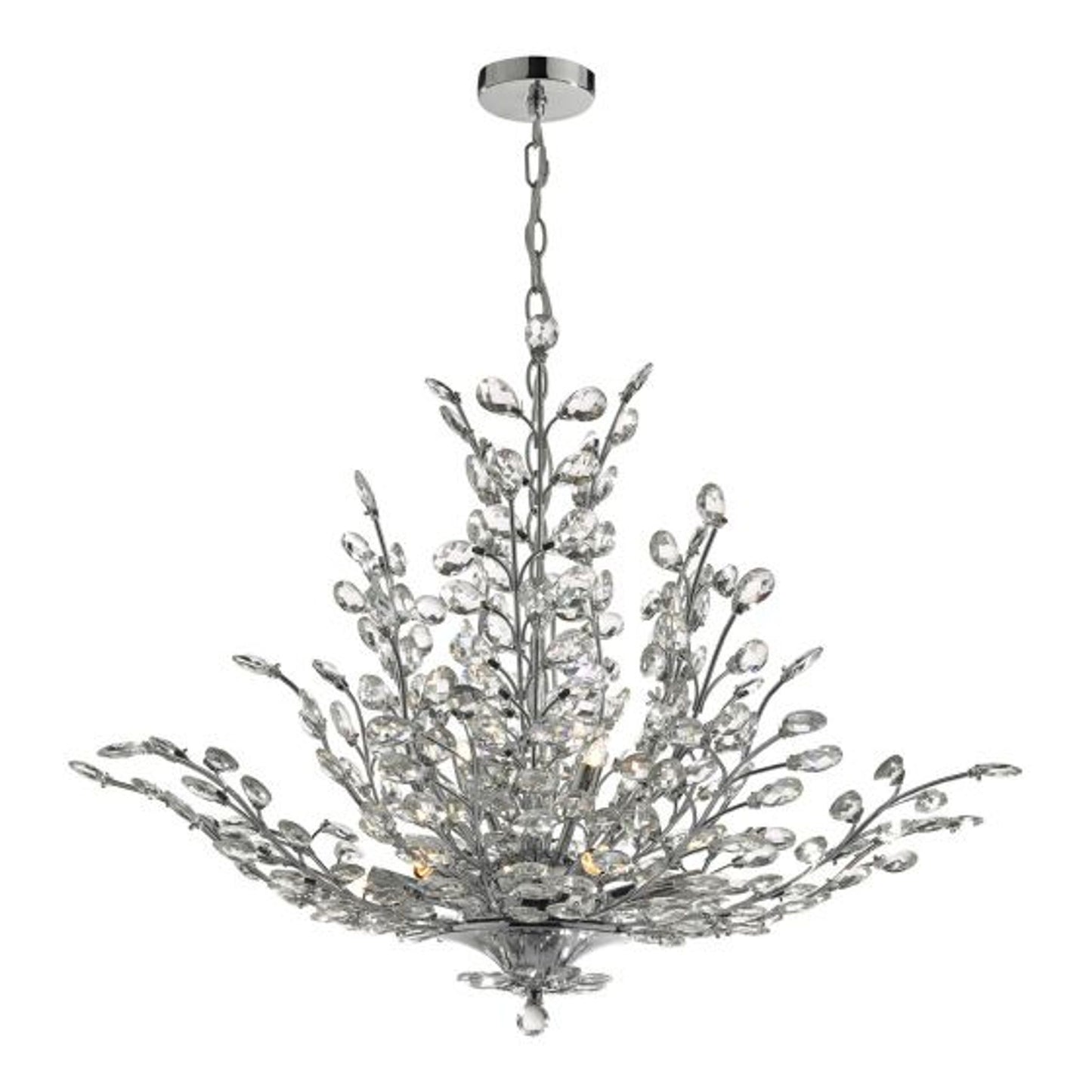 Cordelia 9-Light Pendant Polished Chrome & Crystal