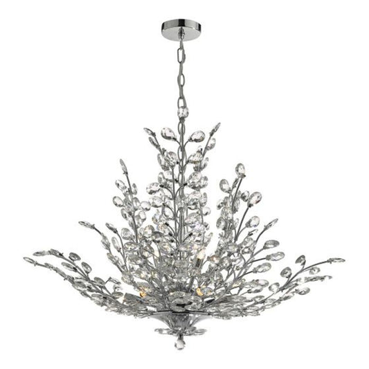 Cordelia 9-Light Pendant Polished Chrome & Crystal