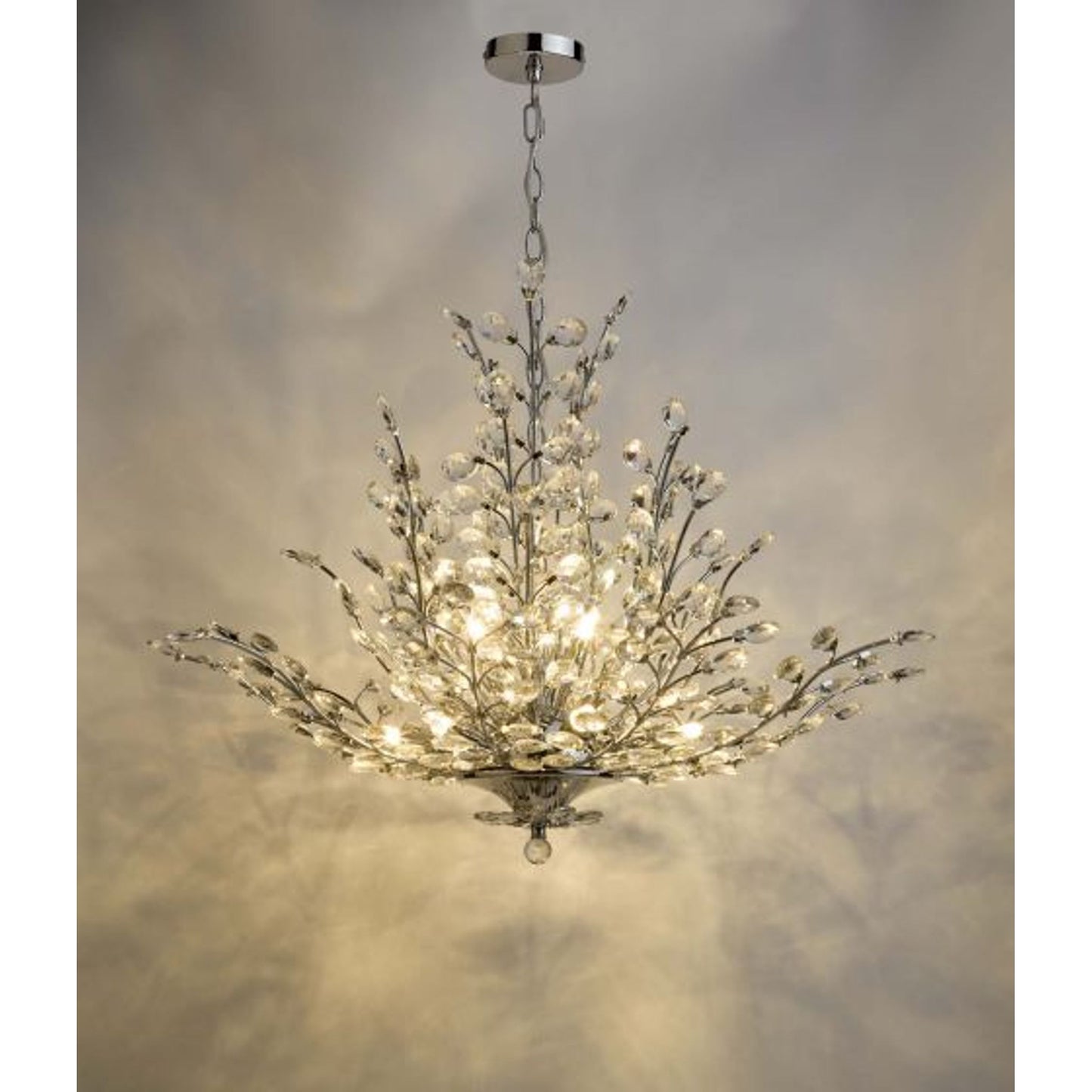 Cordelia 9-Light Pendant Polished Chrome & Crystal