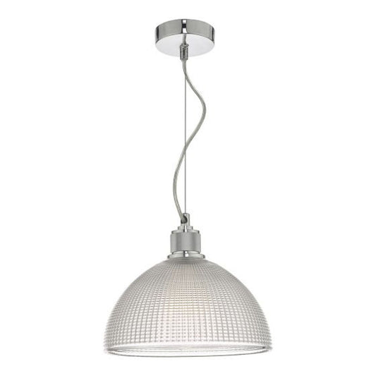 Cytheria 1-Light Clear Glass Pendant Chrome