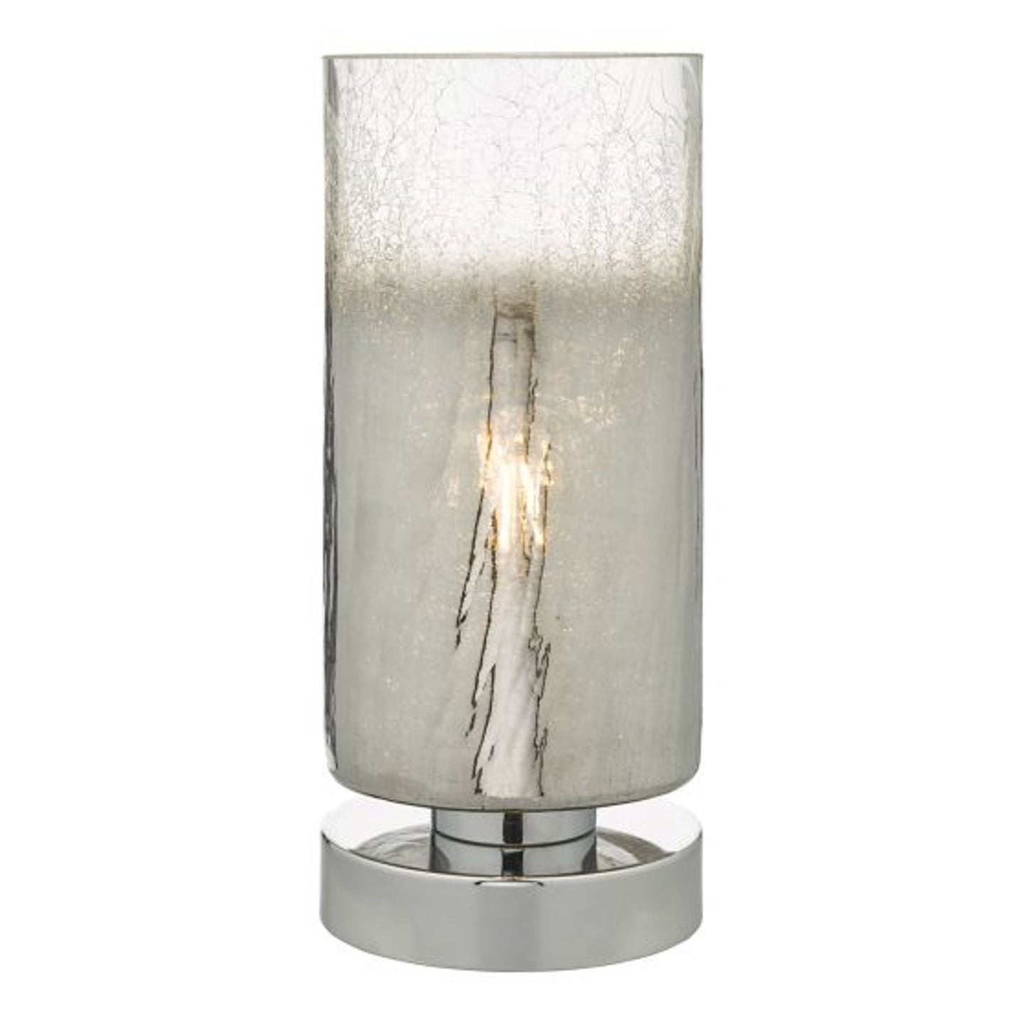 Deena Table Lamp Polished Chrome with Crackle Glass