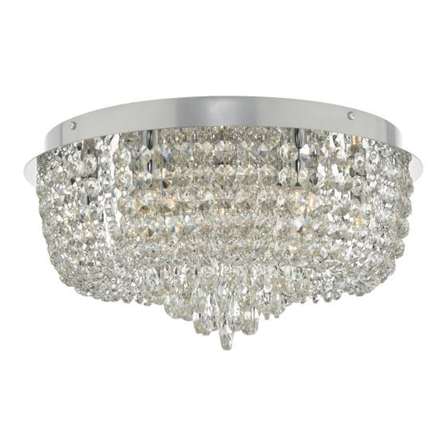 Eitan 9-Light Crystal Flush Mount Polished Chrome