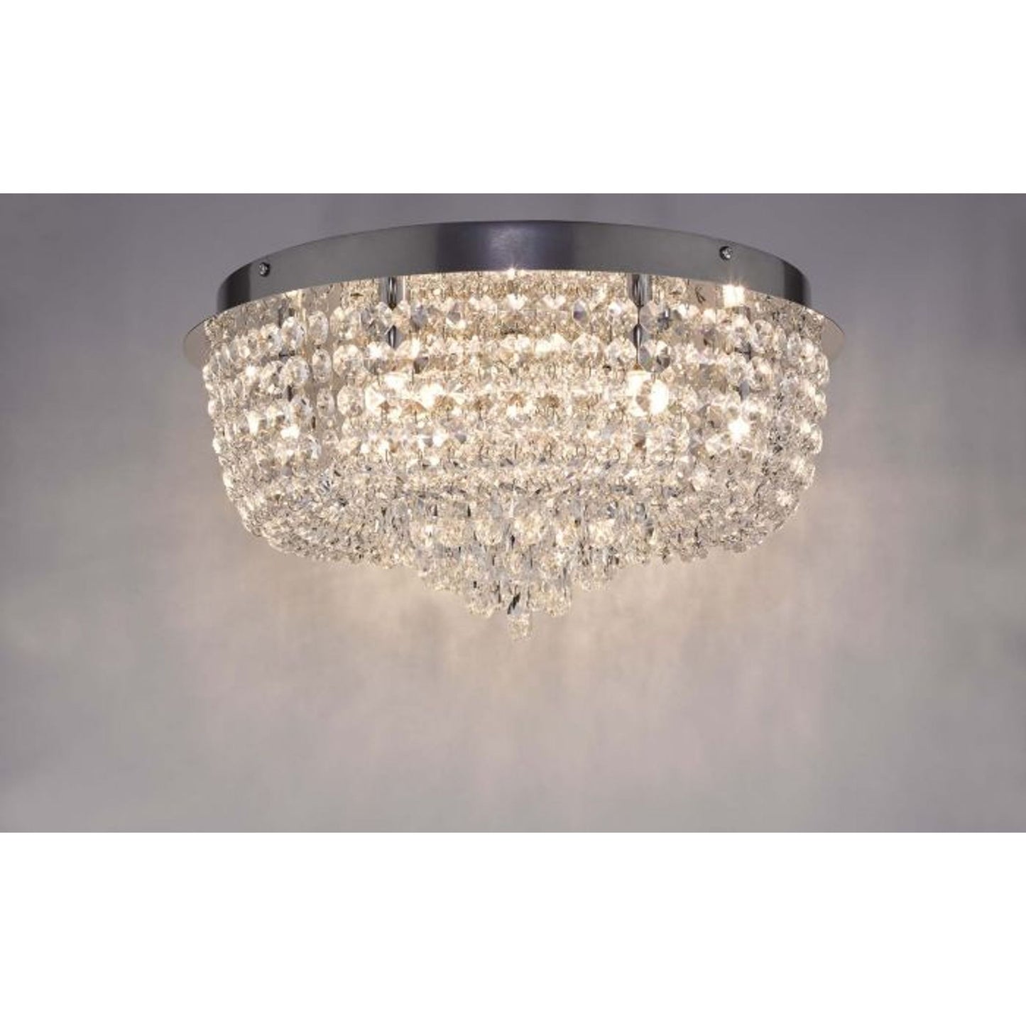 Eitan 9-Light Crystal Flush Mount Polished Chrome