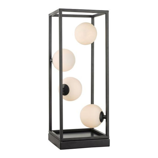 Ensio 4-Light Table Lamp Matt Black with Opal Glass