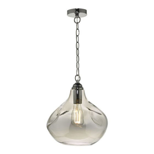 Esarosa 1-Light Pendant Black Chrome with Smoked Glass