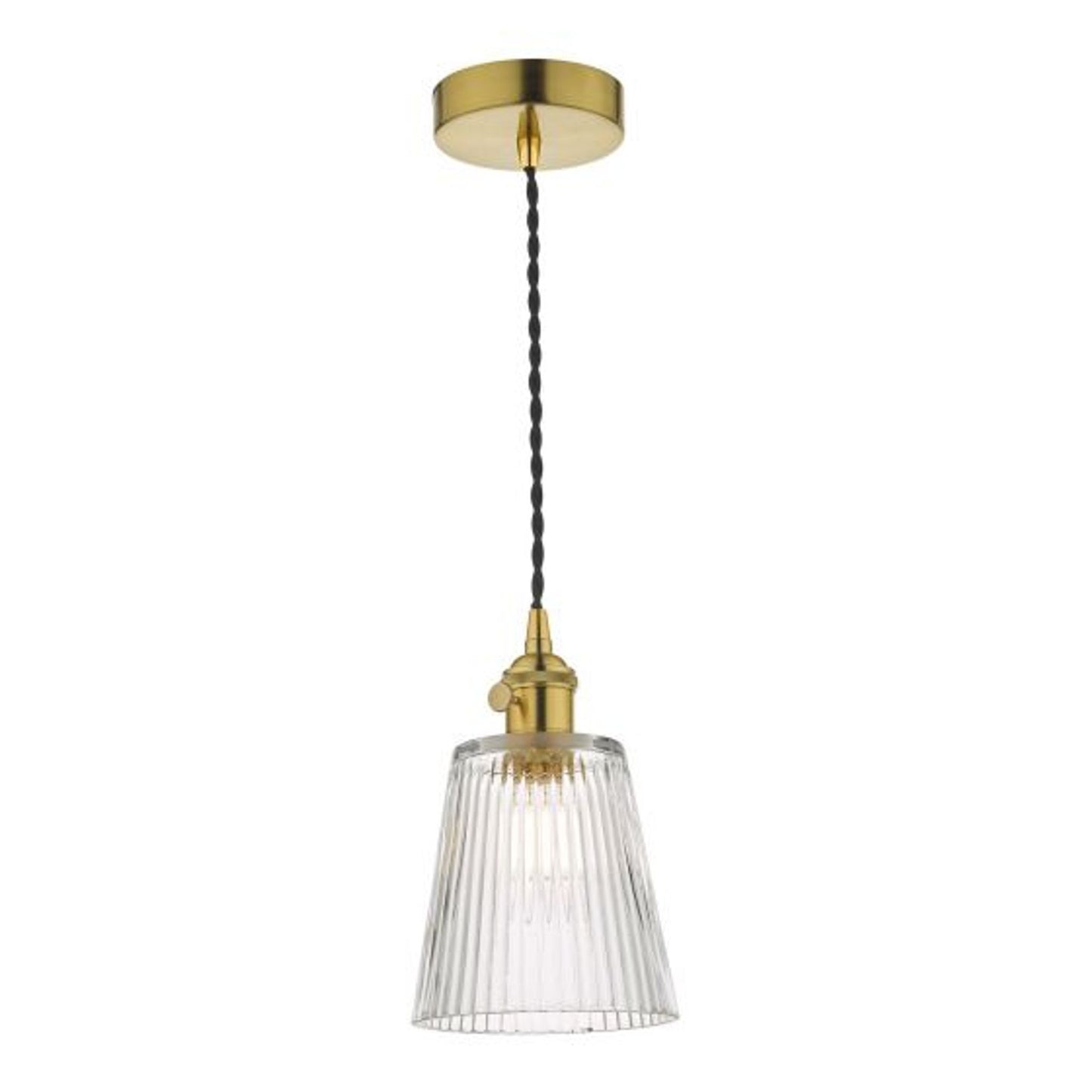 Hadano 1-Light Pendant Ribbed Glass