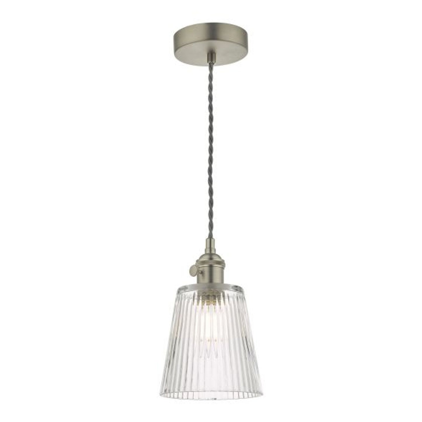 Hadano 1-Light Pendant Ribbed Glass