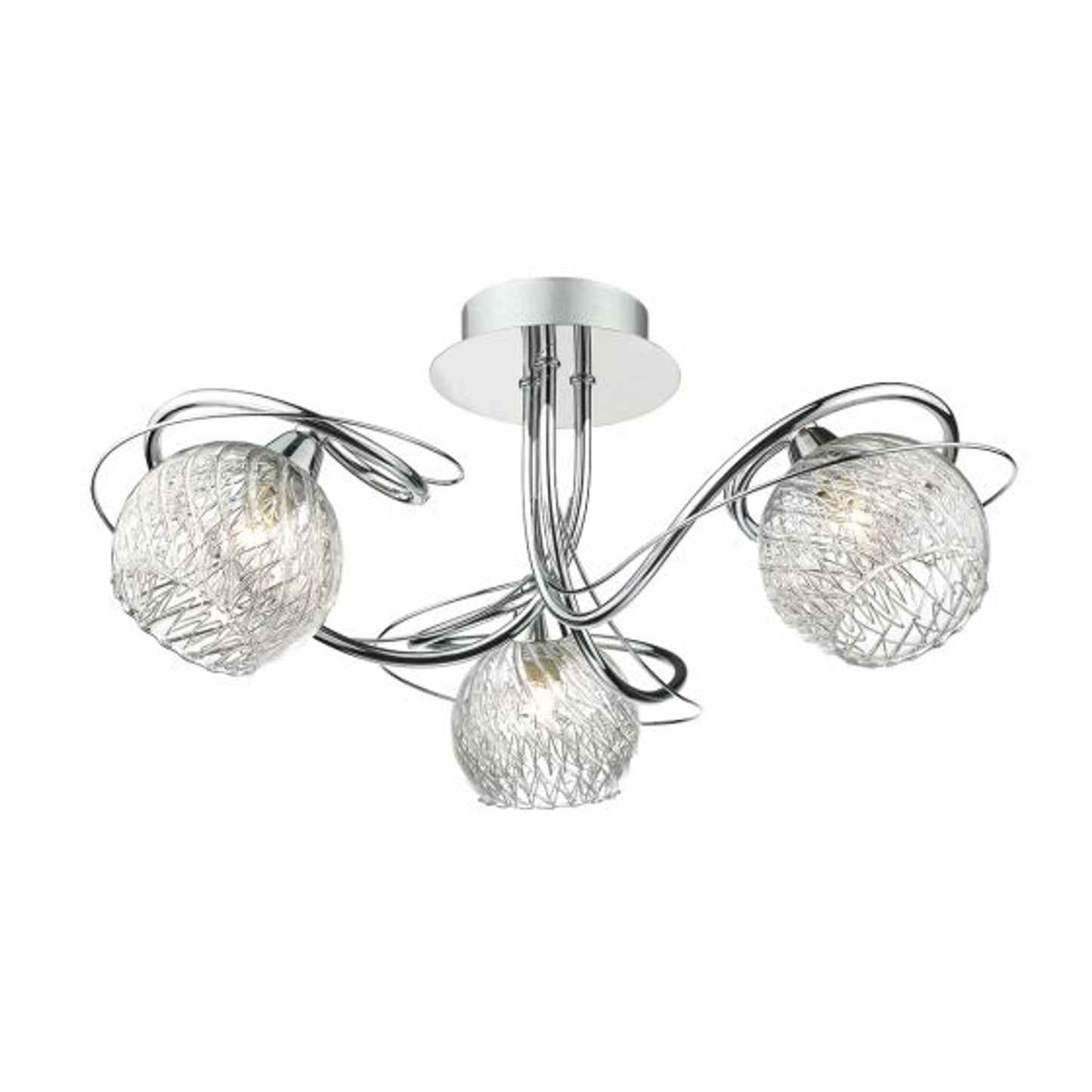 Rehan 3-Light Semi Flush Polished Chrome