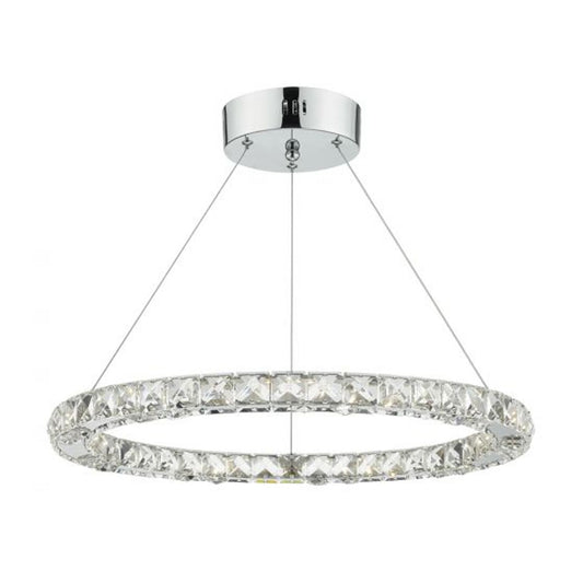 Roma Dimmable LED Crystal Pendant Chrome