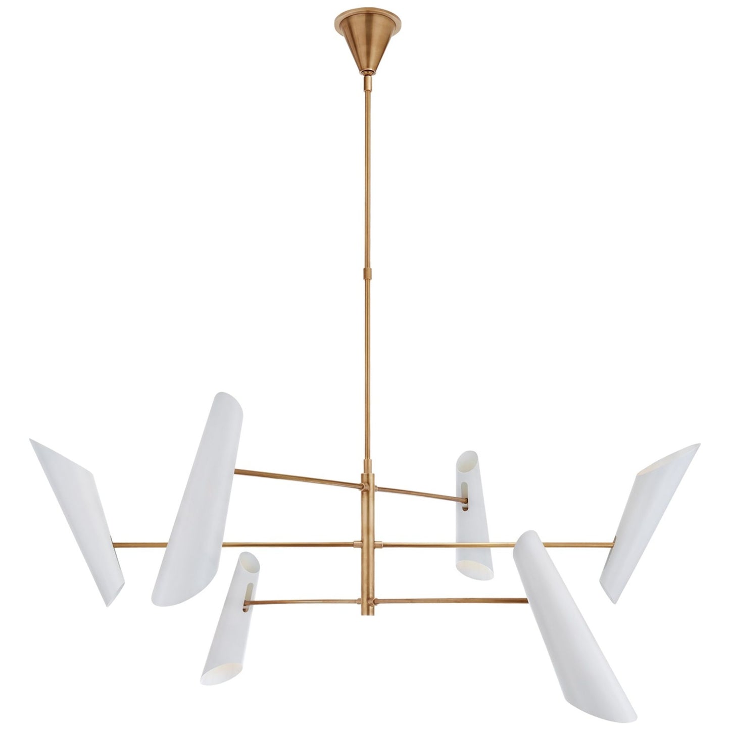 Franca Pivoting Chandelier in Hand-Rubbed Antique Brass