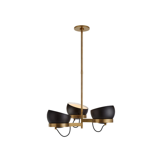 Lightwell Triple Chandelier in Soft Brass