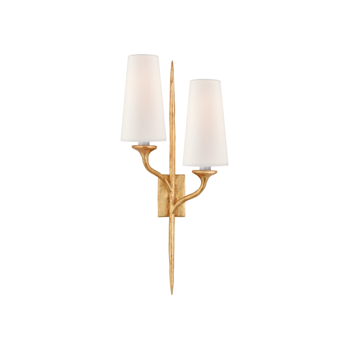 Iberia Double Left Sconce with Linen Shade