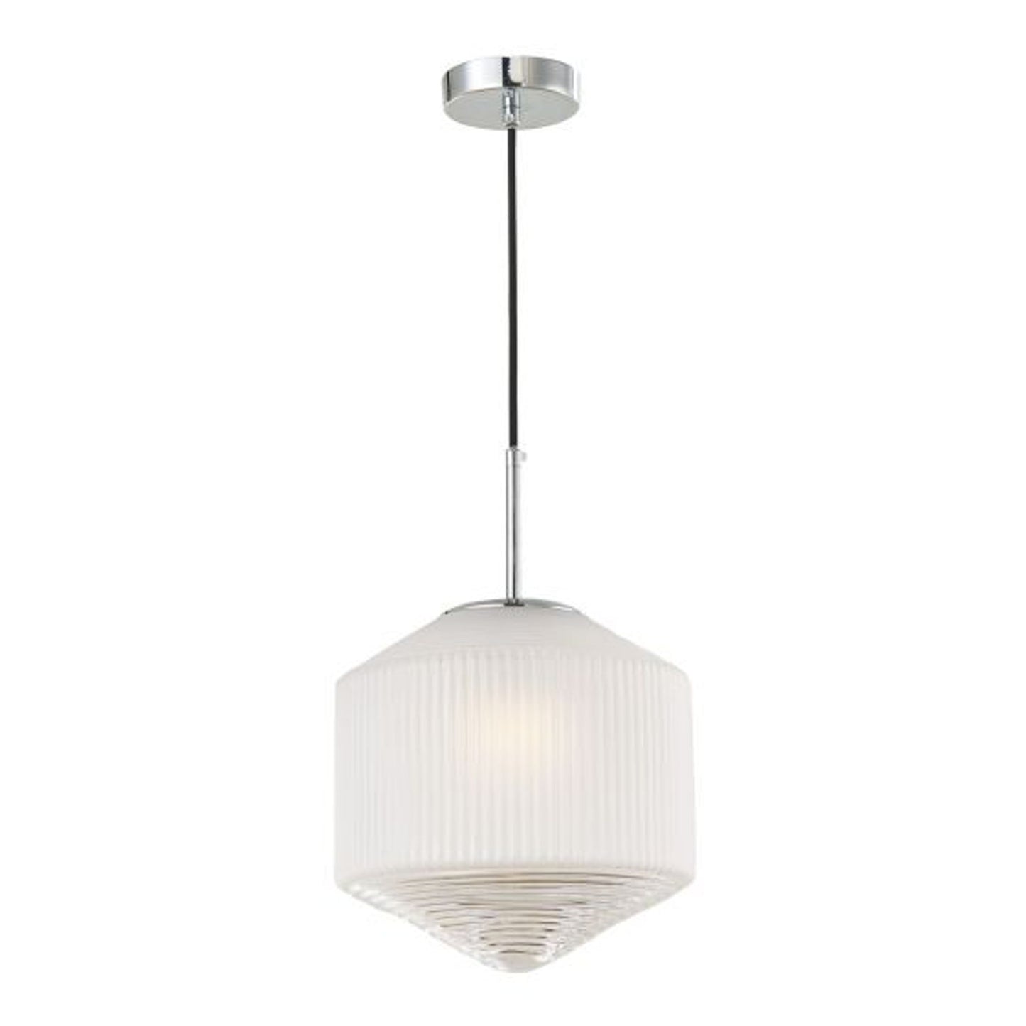 Nisha 1-Light Pendant Polished Chrome with Frosted/Clear Glass