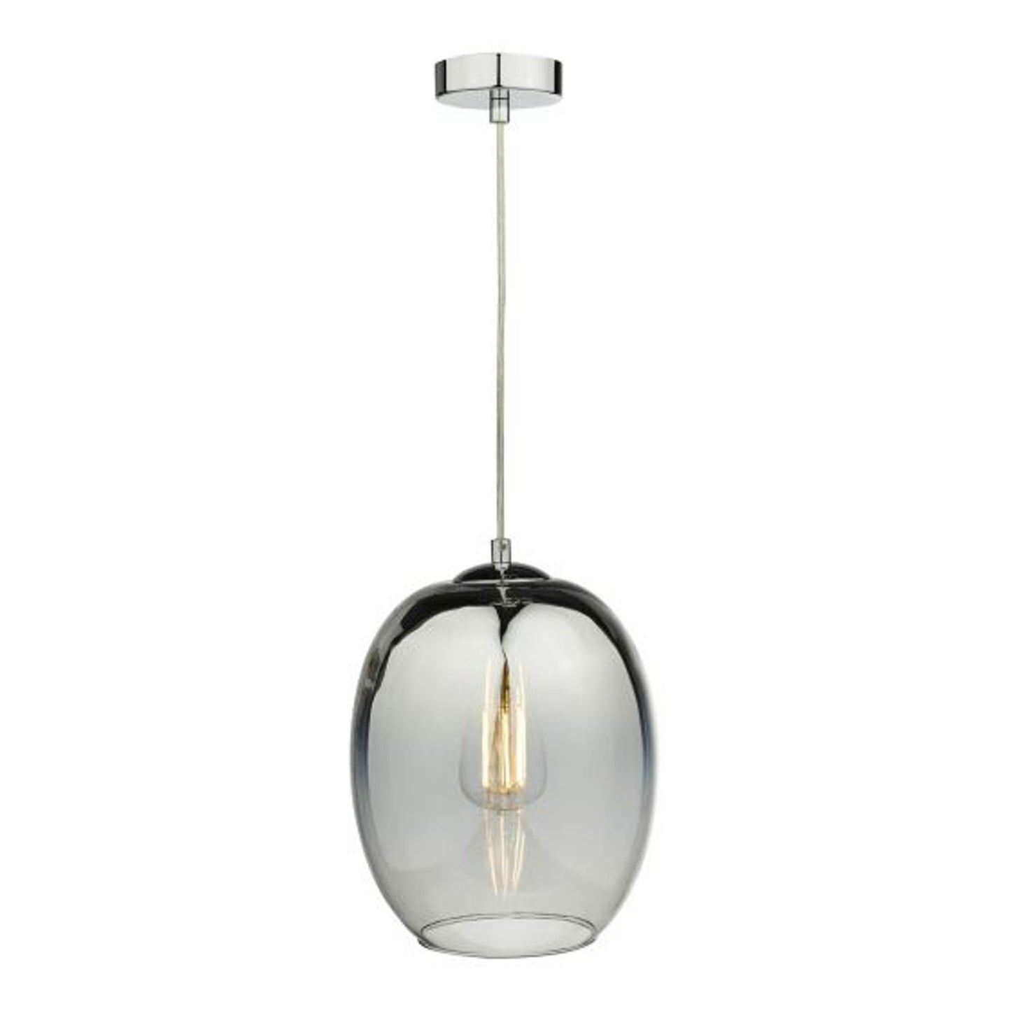 Patrice 1-Light Silver Glass Pendant