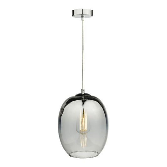 Patrice 1-Light Silver Glass Pendant