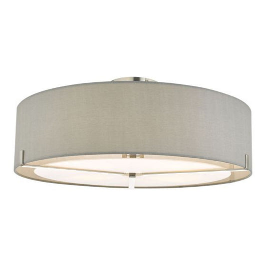 Santino 3-Light Semi Flush Satin Chrome with Grey Shade