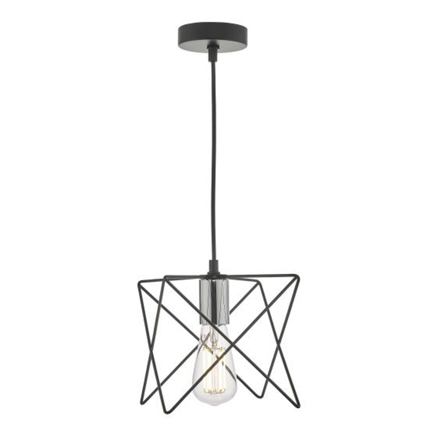 Midi 1-Light Pendant Black with Lamp Holder