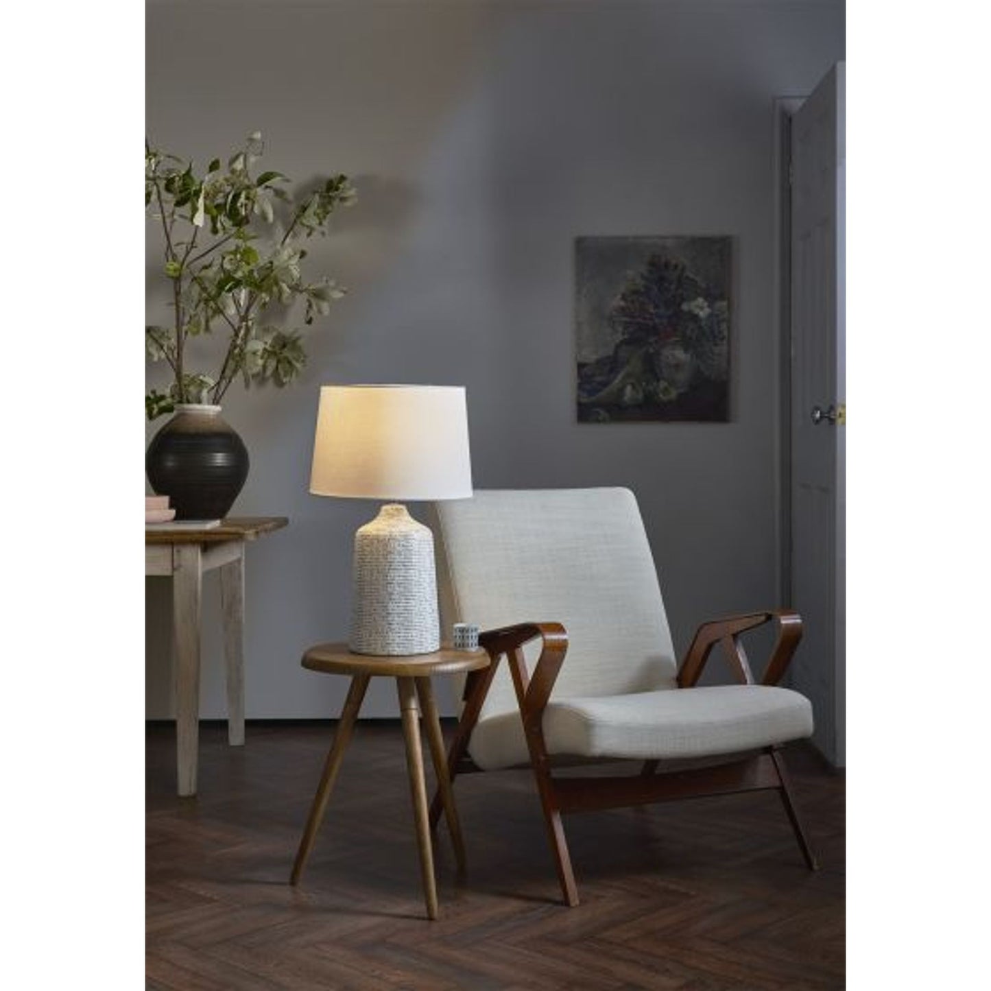 Vondra Table Lamp White & Grey