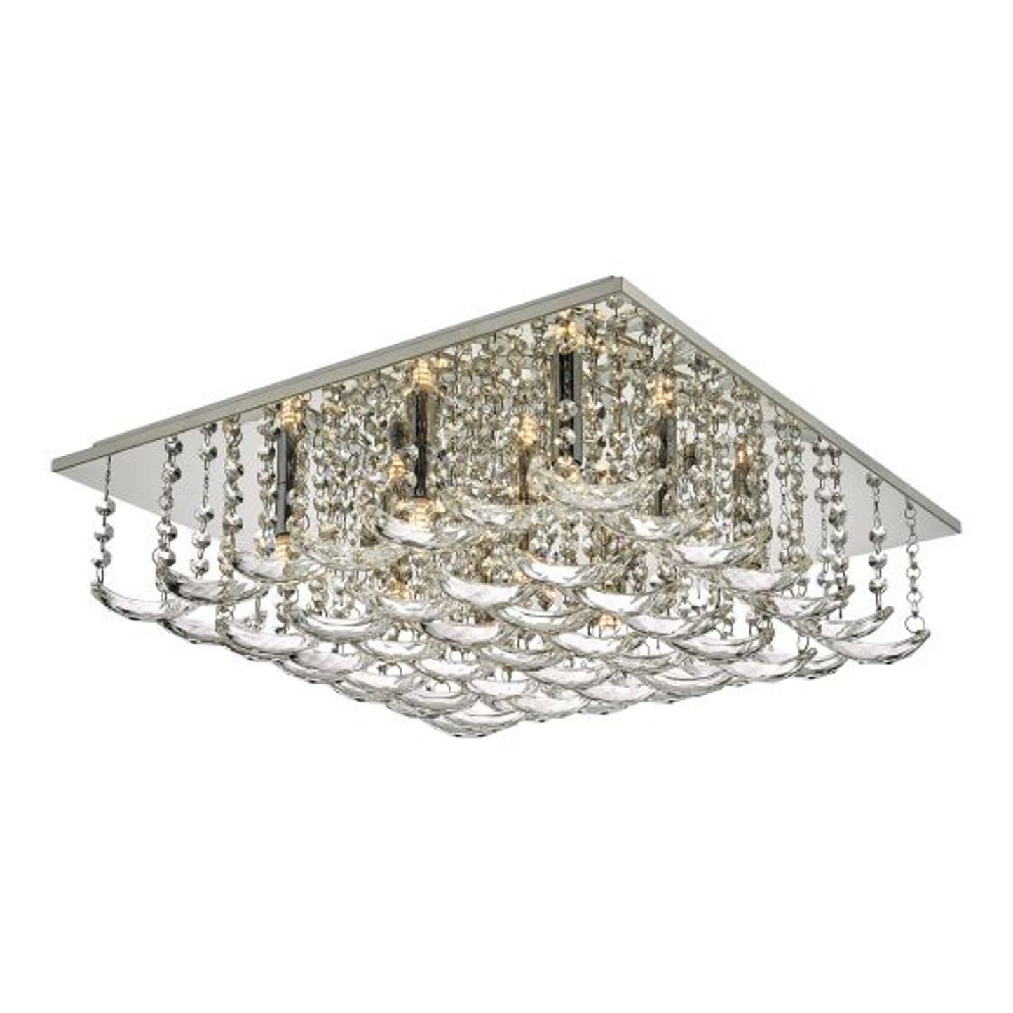 Orella 9-Light Crystal Flush Polished Chrome