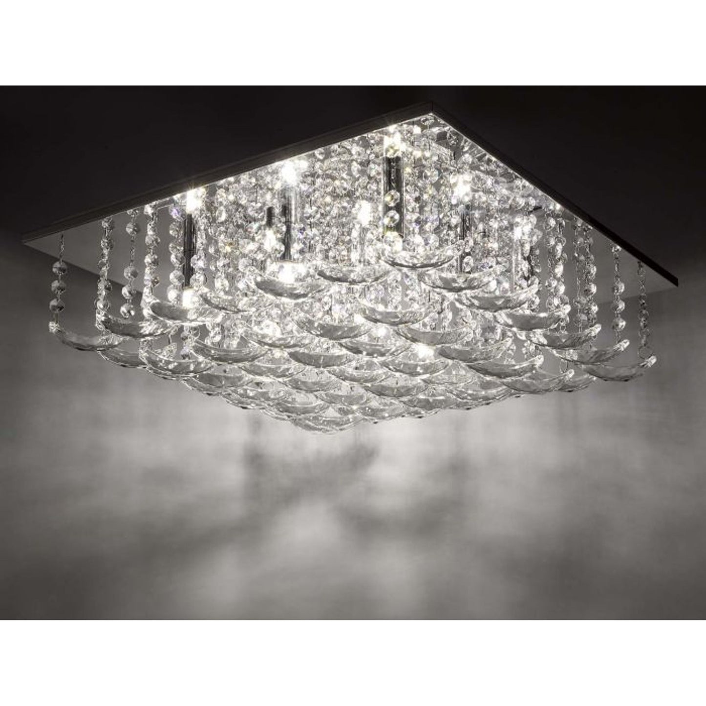 Orella 9-Light Crystal Flush Polished Chrome