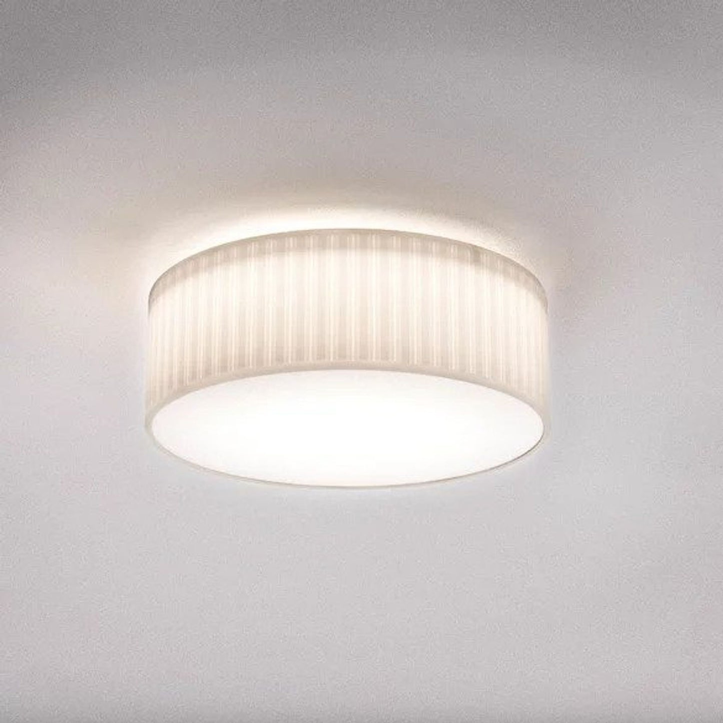 Cambria 380 Pleated Ceiling Light White Fabric