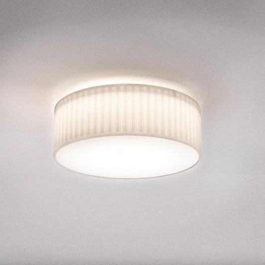 Cambria 380 Pleated Ceiling Light White Fabric