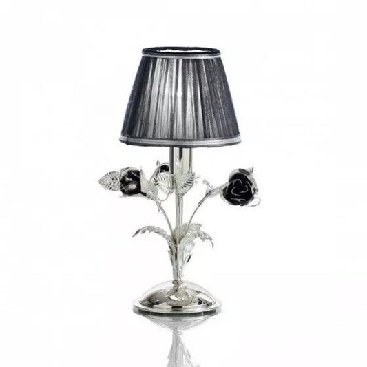 Paris Table Lamp Chrome with Flower Detail