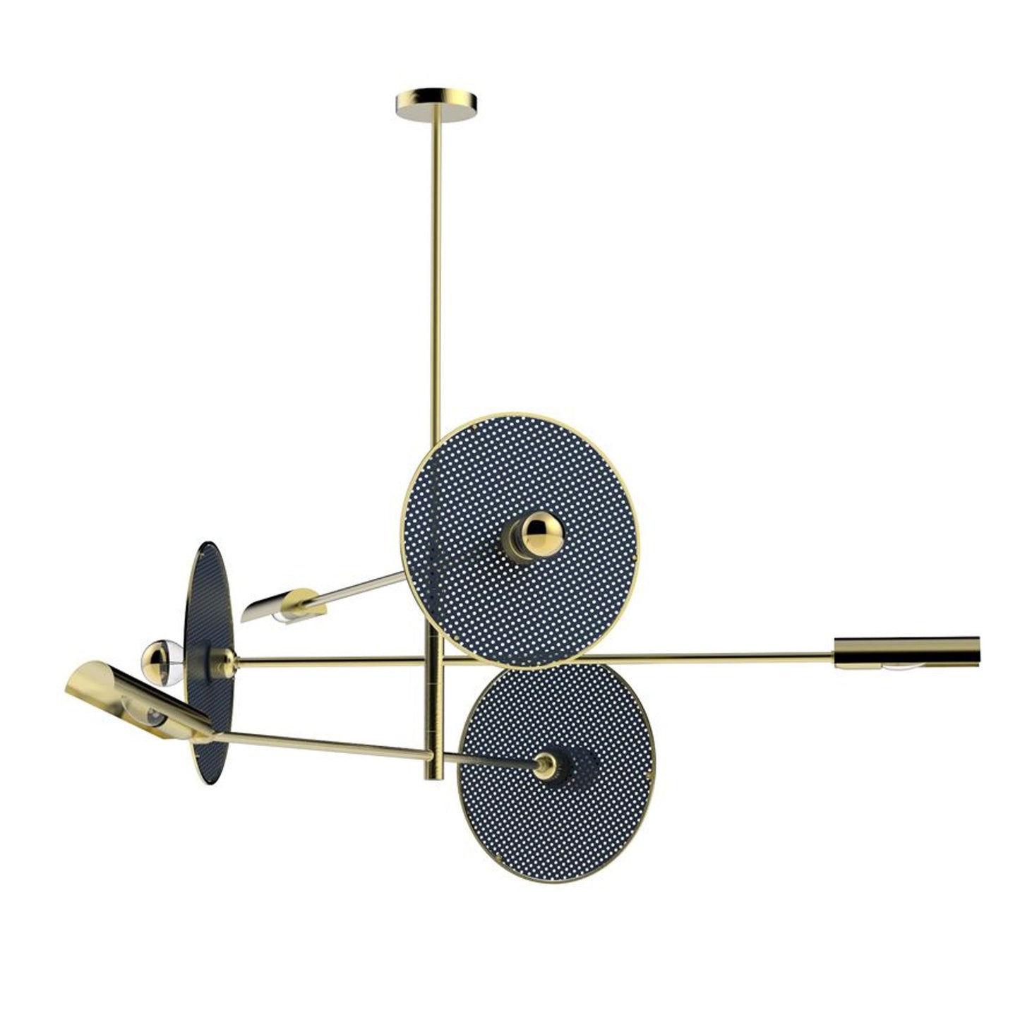 Marconi 6-Light Pendant Brushed Brass & Lacquer