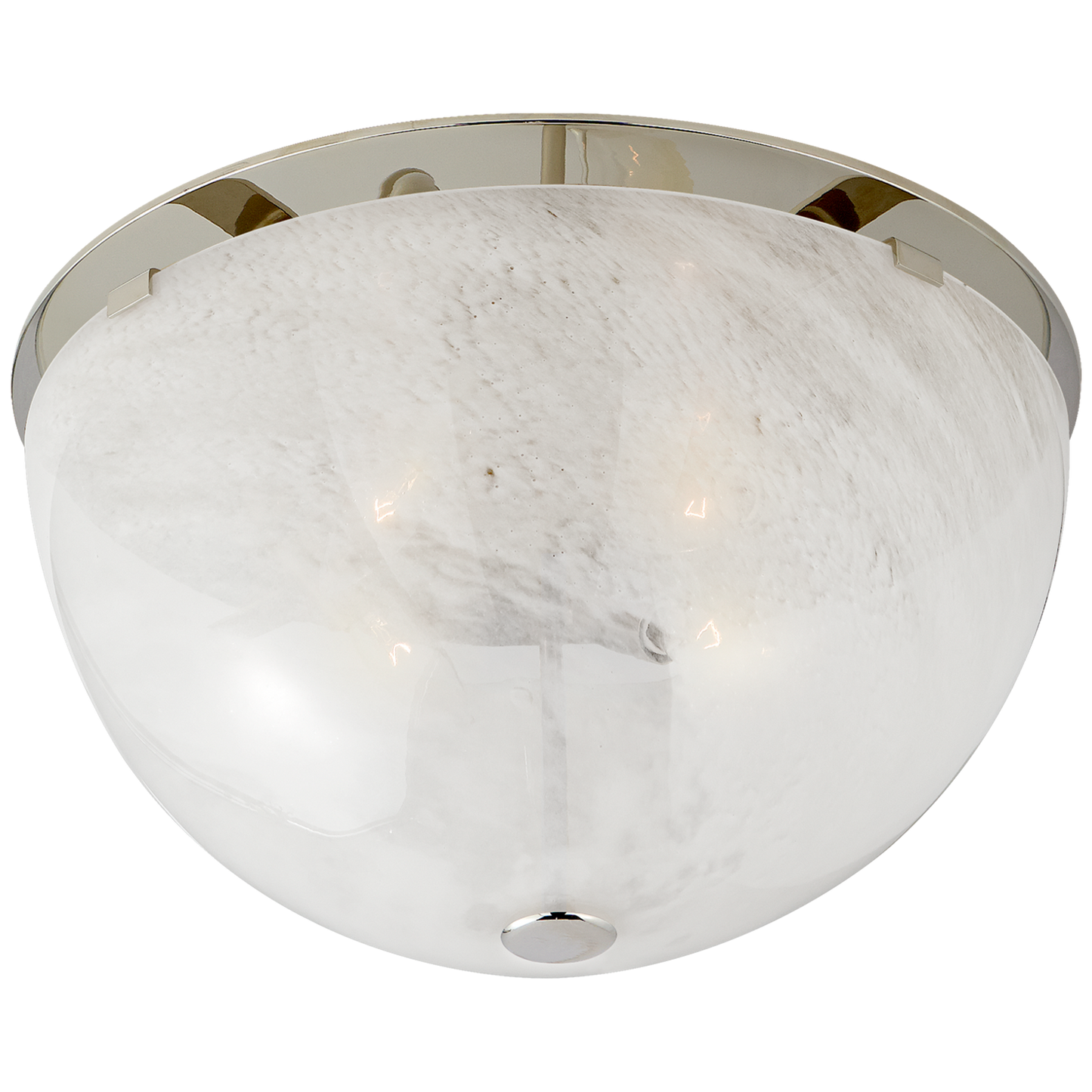 Serein Flush Mount with White Strie Glass