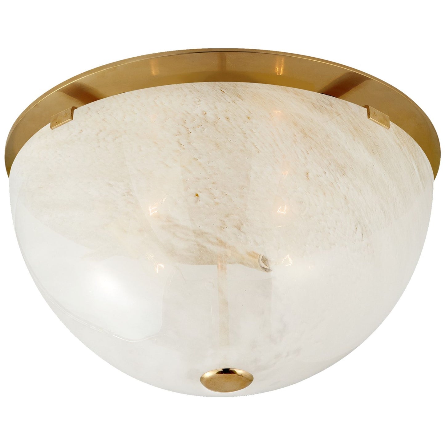 Serein Flush Mount with White Strie Glass