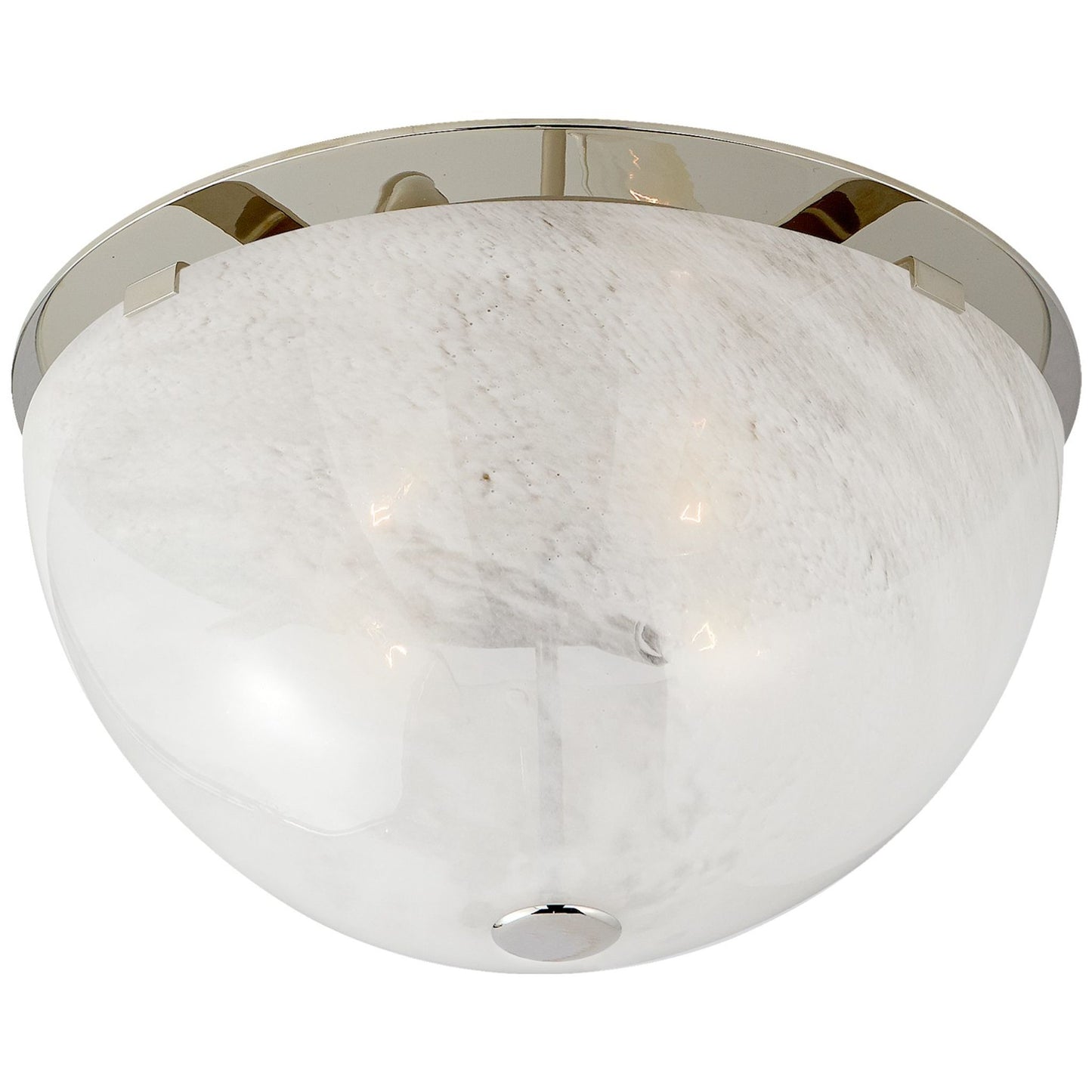 Serein Flush Mount with White Strie Glass