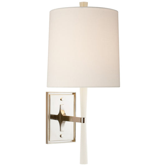 Refined Rib Sconce with Linen Shade