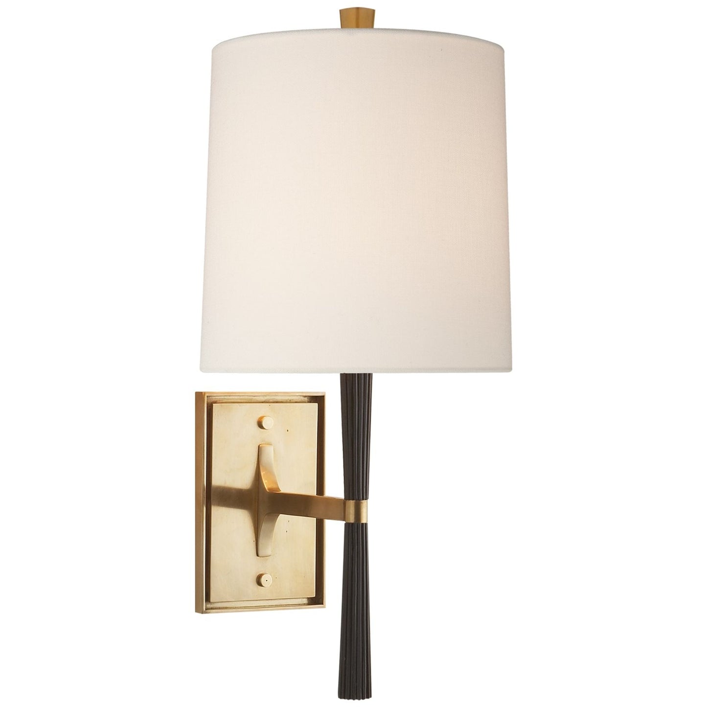 Refined Rib Sconce with Linen Shade